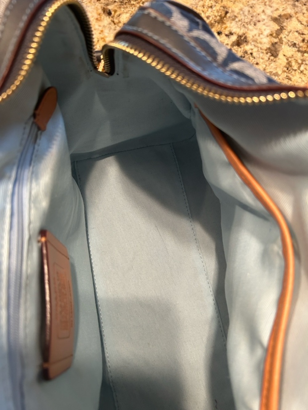 Large COACH Denim Rowan Satchel, EUC!! - Picture 9 of 10